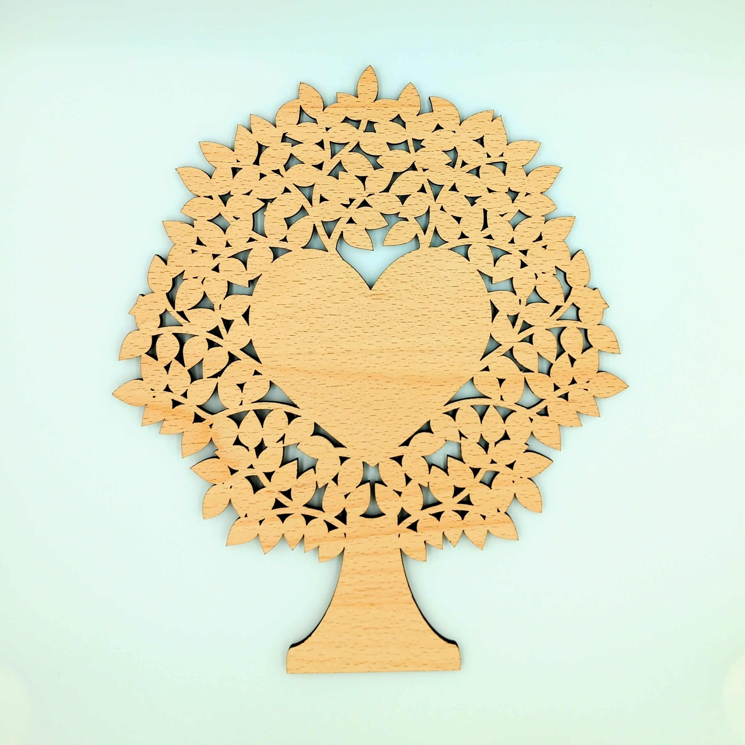 1-heart laser cut blank pyrography family tree