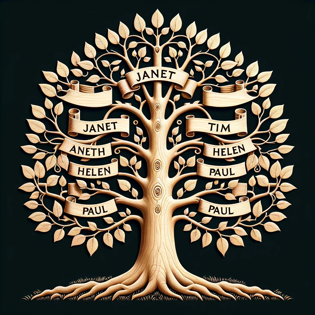 Demonstration of when AI goes rogue: Family tree designed by DALL-E and Kay Vincent - LaserSister