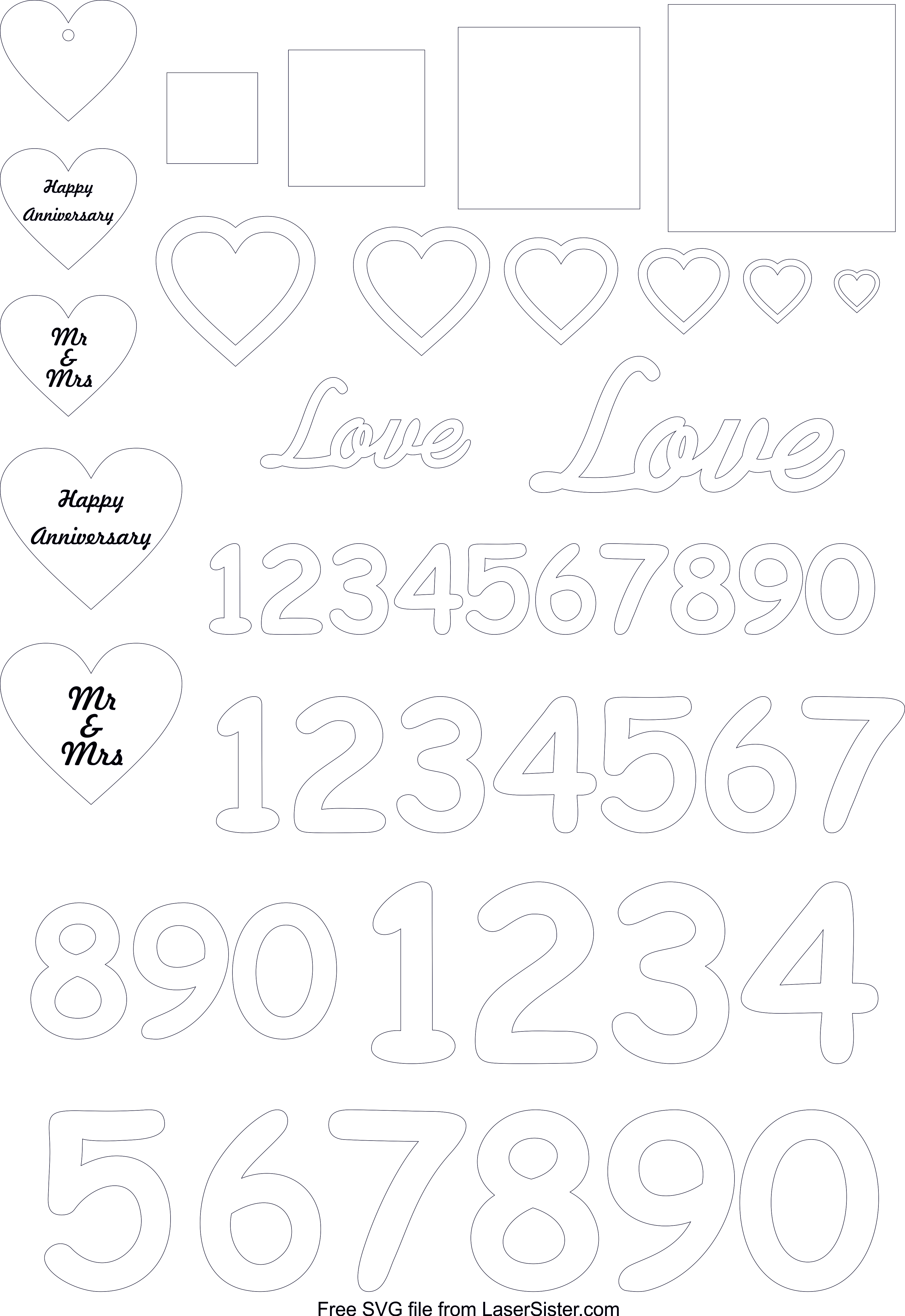 Free lasercutting file of bonus shapes