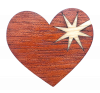 LaserSister trademark logo as laser-cut marquetry heart - background removed