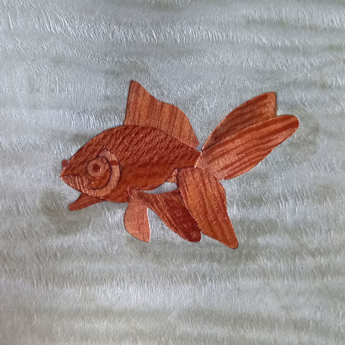 Marquetry goldfish square watermarked - LaserSister - KayVincent