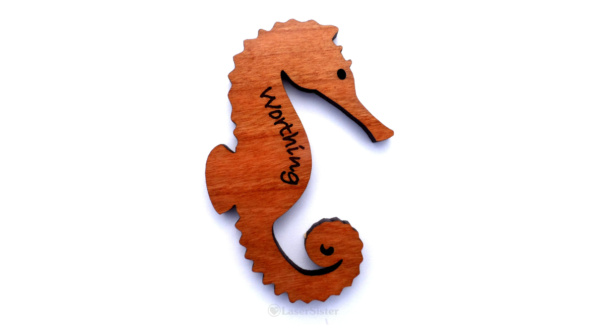 Seahorse fridge magnet horizontal - LaserSister - KayVincent