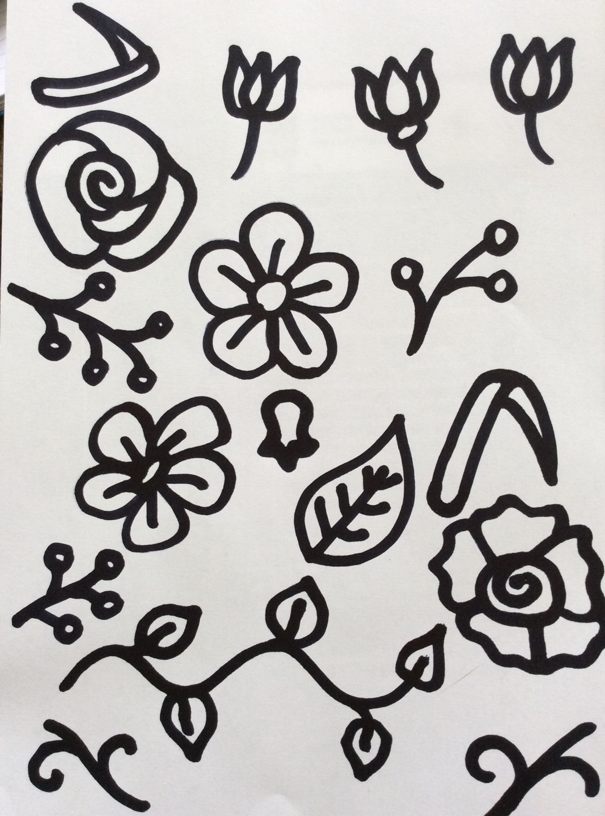 hand-drawn florals for lasercutting - Kay Vincent LaserSister