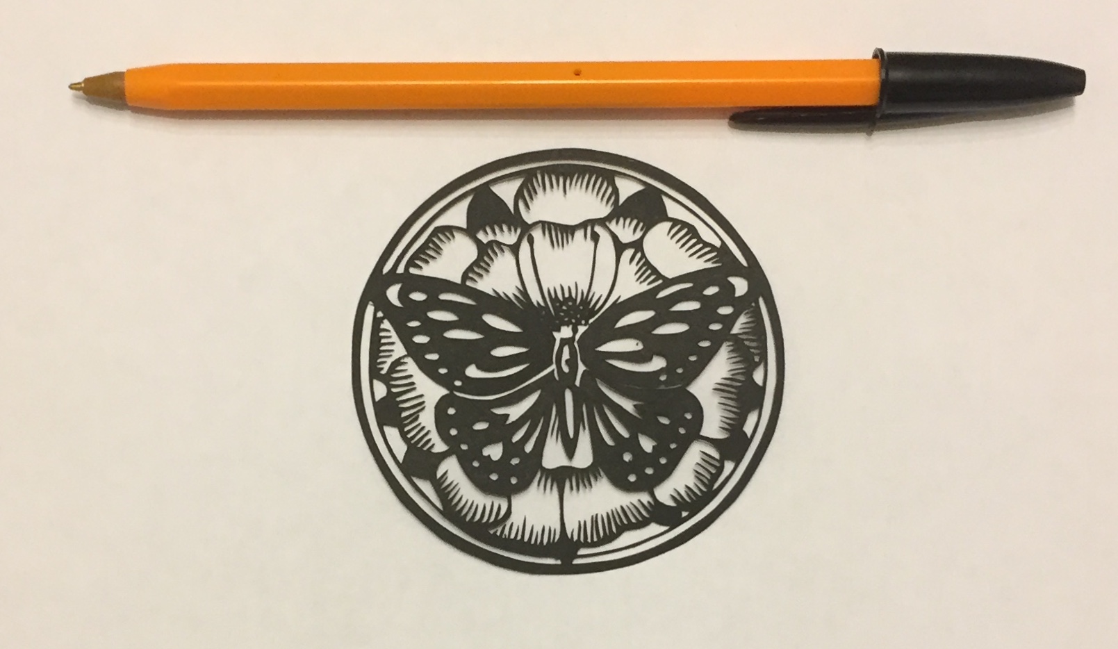 papercut 015 with pen for scale - Kay Vincent LaserSister