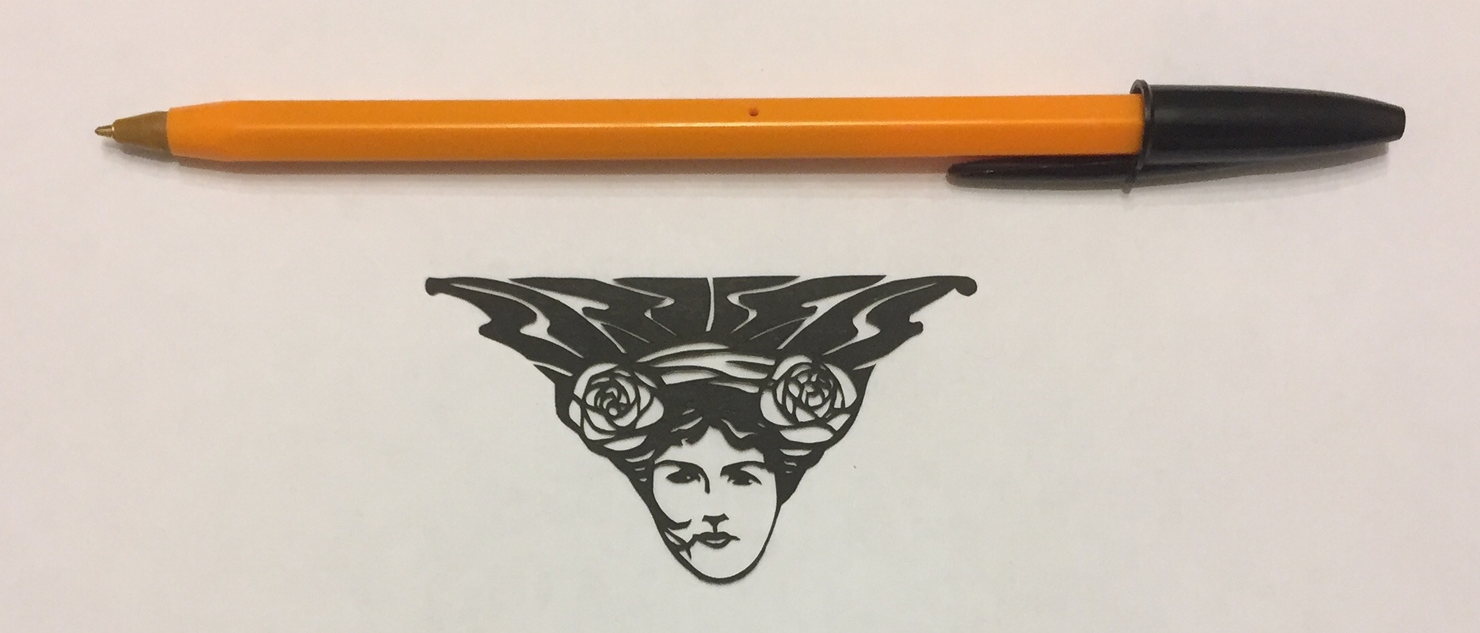 papercut 016 with pen for scale - Kay Vincent LaserSister