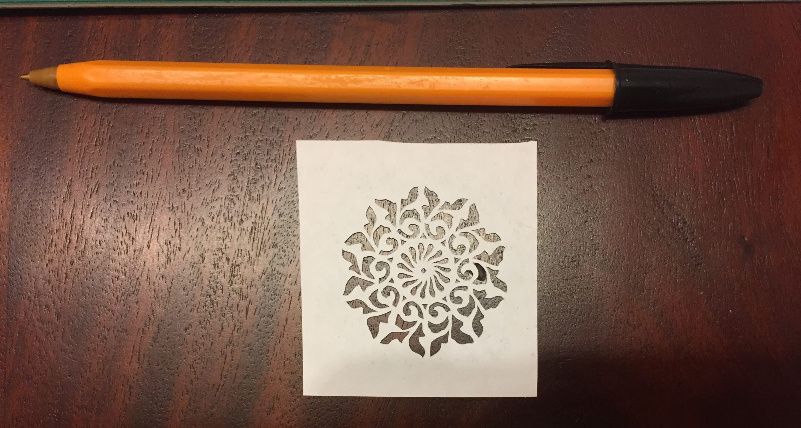 papercut 025 with pen for scale - Kay Vincent LaserSister