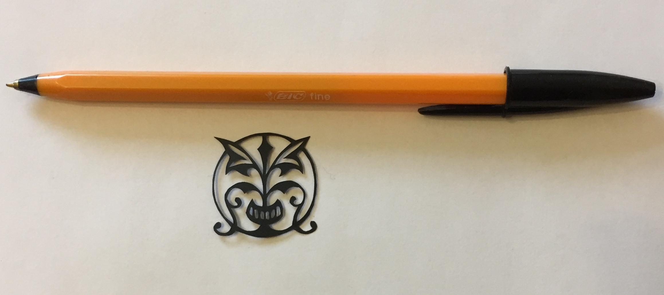 papercut 038 with pen for scale - Kay Vincent LaserSister