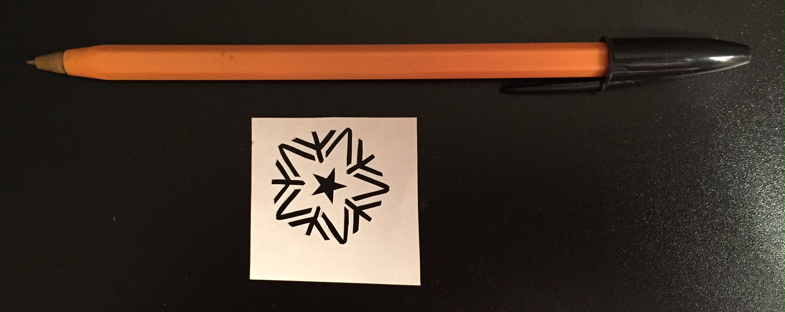 papercut 061 with pen for scale - Kay Vincent - LaserSister