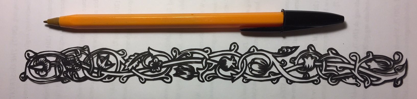 papercut 069 with pen for scale - Kay Vincent - LaserSister