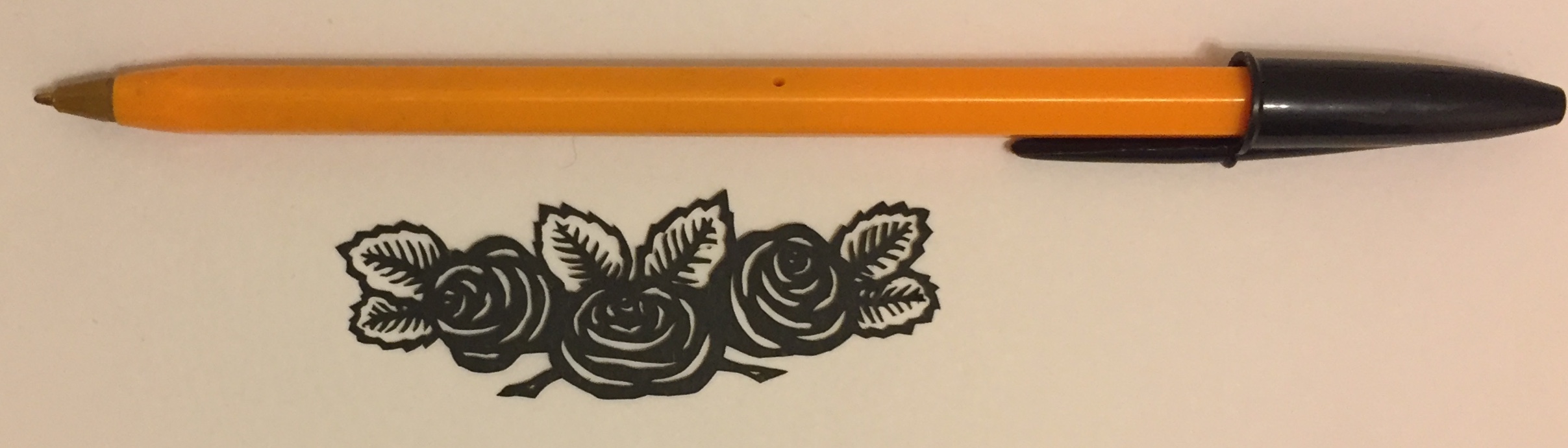 roses papercut 070 with pen for scale - Kay Vincent - LaserSister