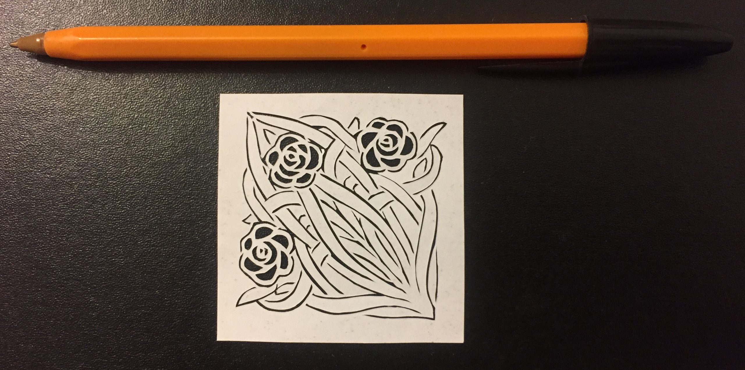 papercut 082 with pen for scale - Kay Vincent - LaserSister