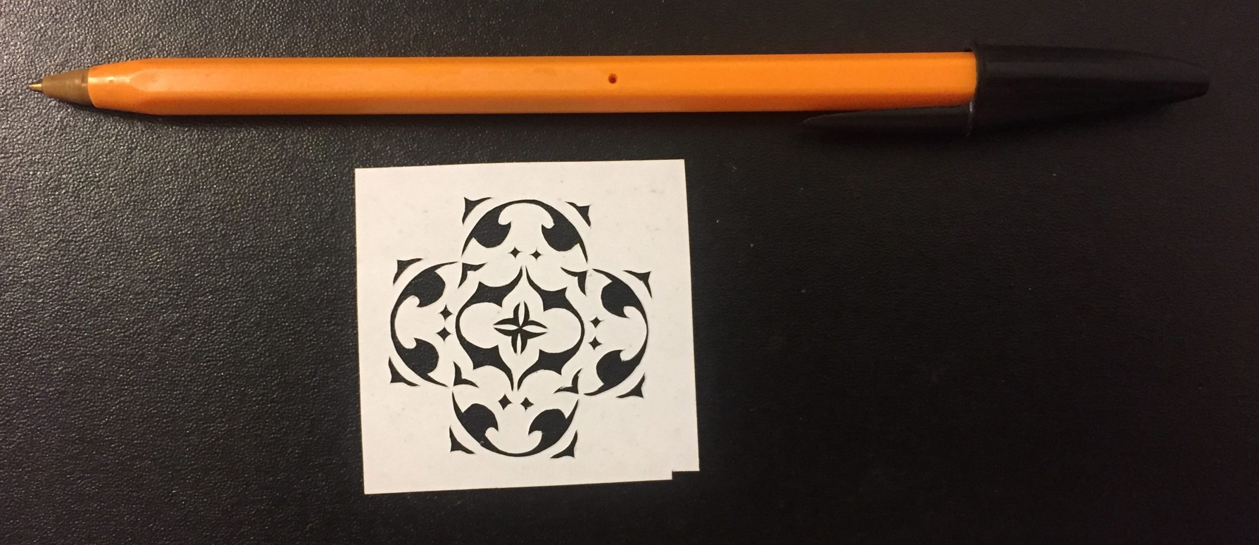 papercut 088 with pen for scale - Kay Vincent - LaserSister