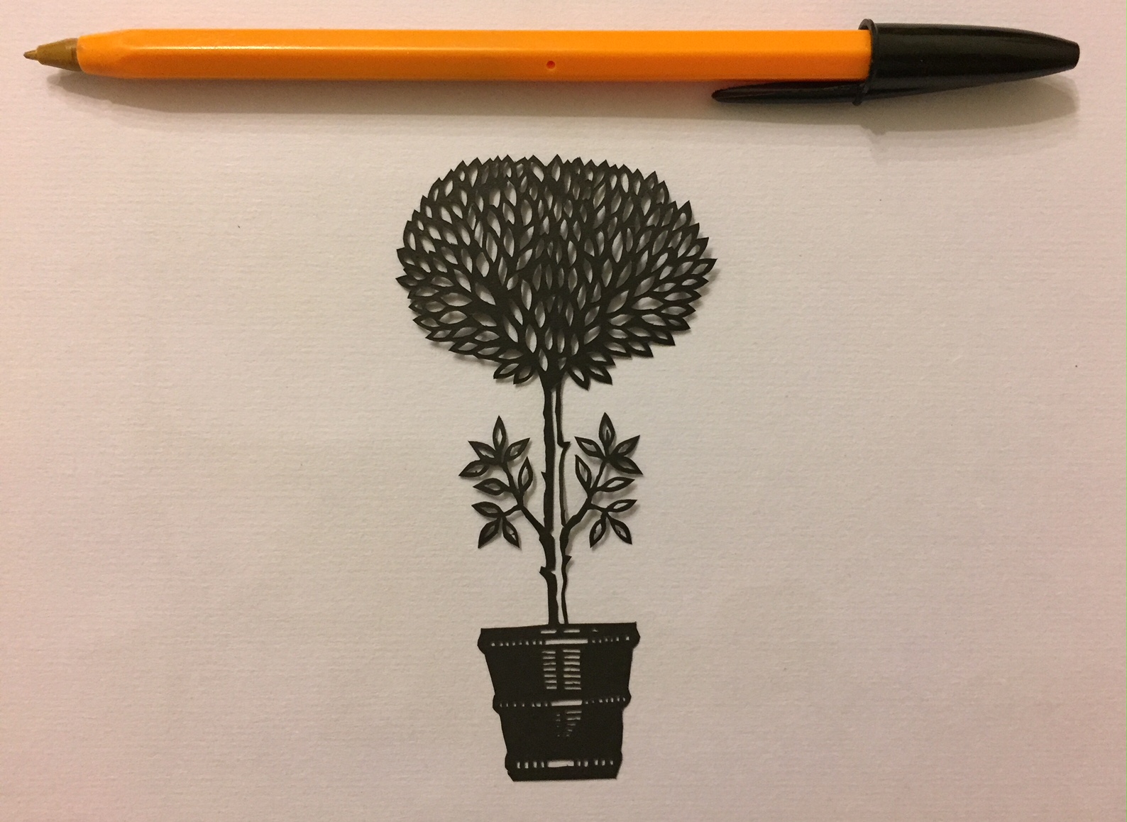 papercut 094 with pen for scale - Kay Vincent - LaserSister