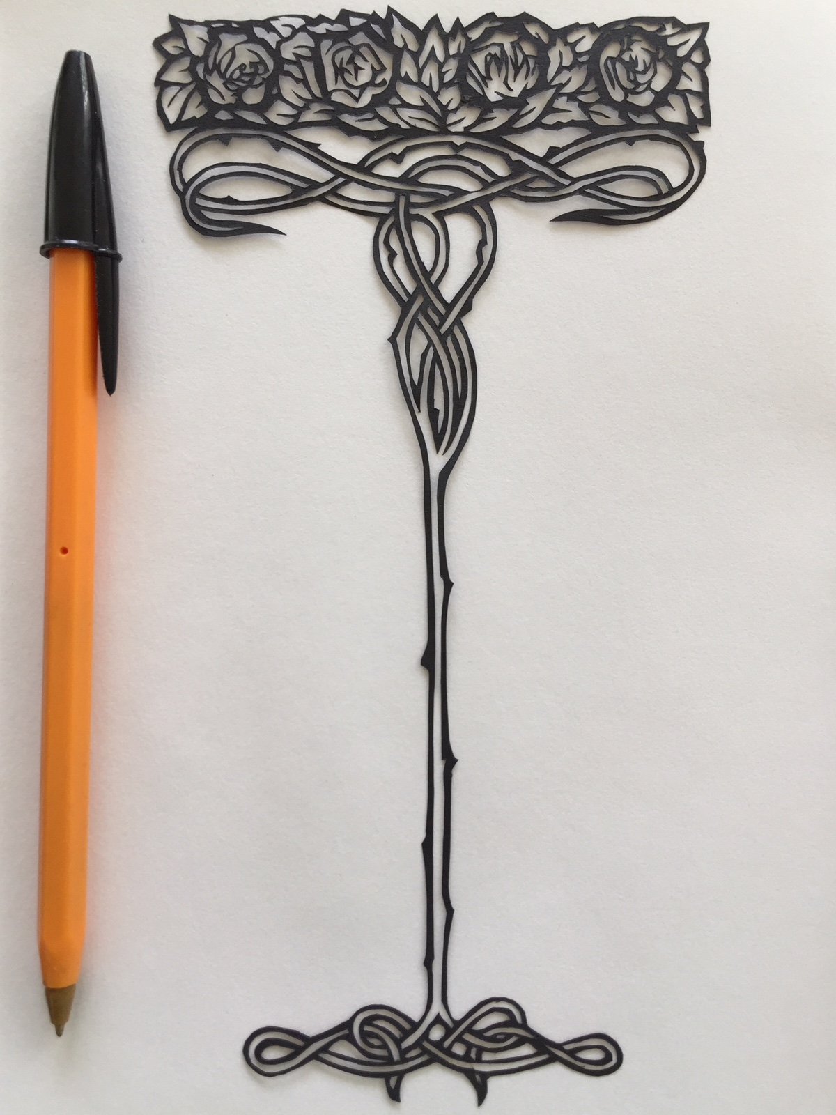 papercut 100 with pen for scale - Kay Vincent - LaserSister