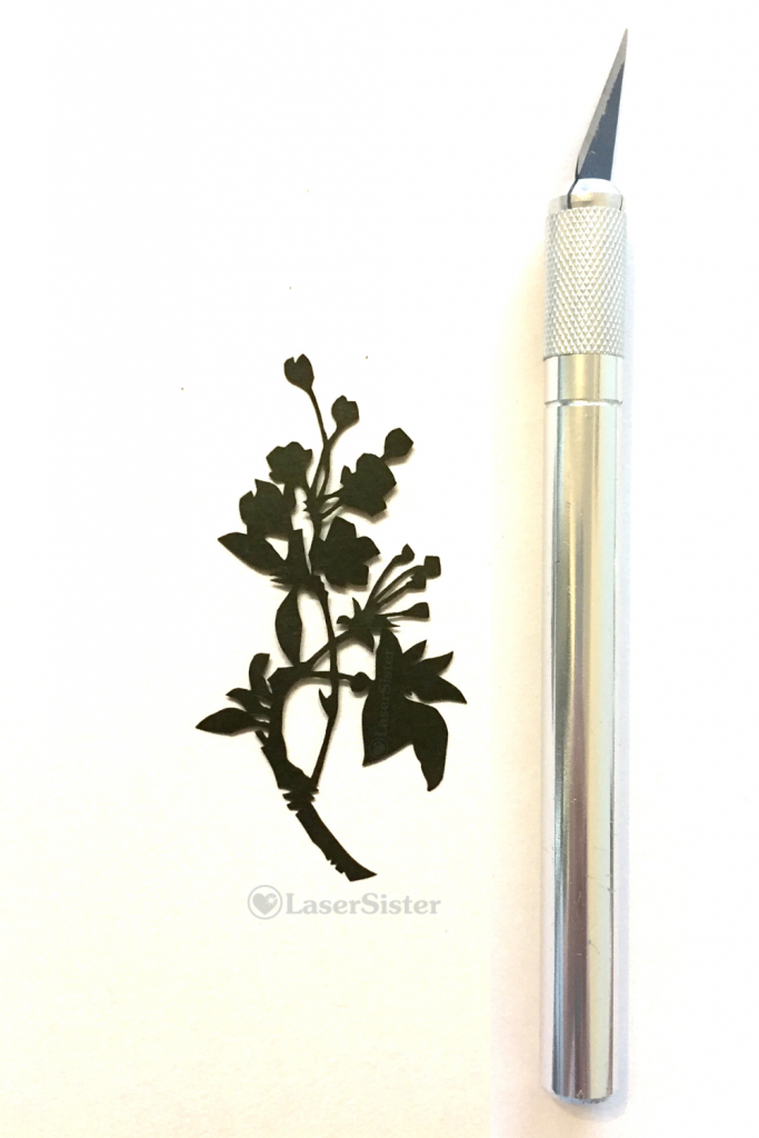 papercut 505 branch silhouette vertical - LaserSister - KayVincent