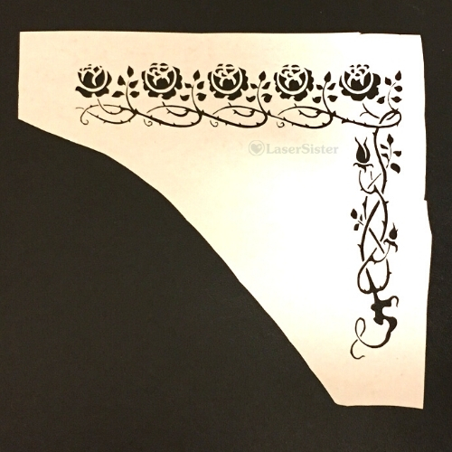 rose border papercut - square - Kay Vincent - Lasersister