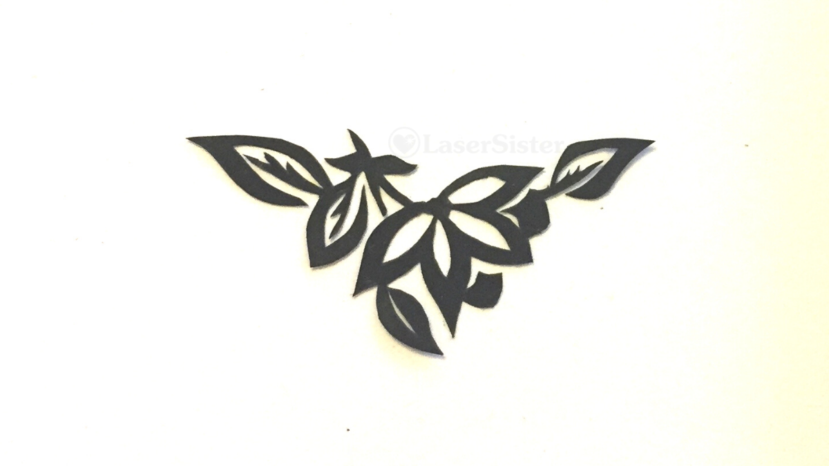 papercut triangular flower and leaf sprig 722 - watermarked - LaserSister - KayVincent