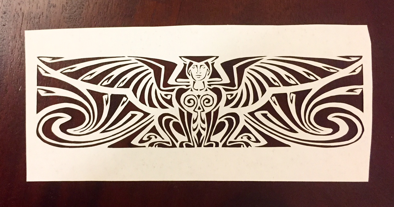 sphinx papercut horizontal - Kay Vincent LaserSister