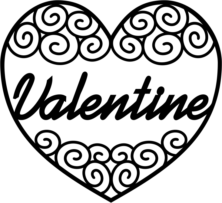 swirly filigree valentine heart for lasercutting - Kay Vincent LaserSister