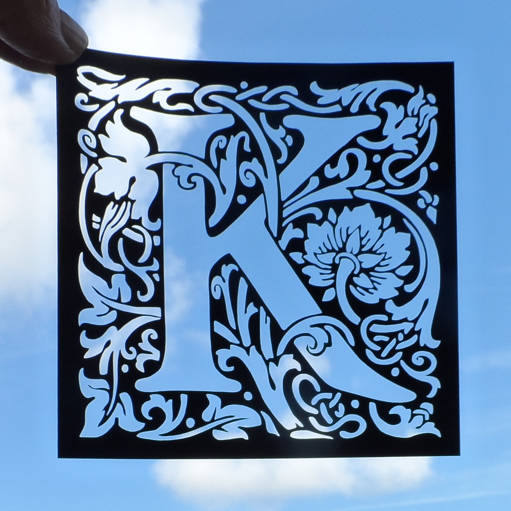 william morris style K card topper - KayVincent - LaserSister